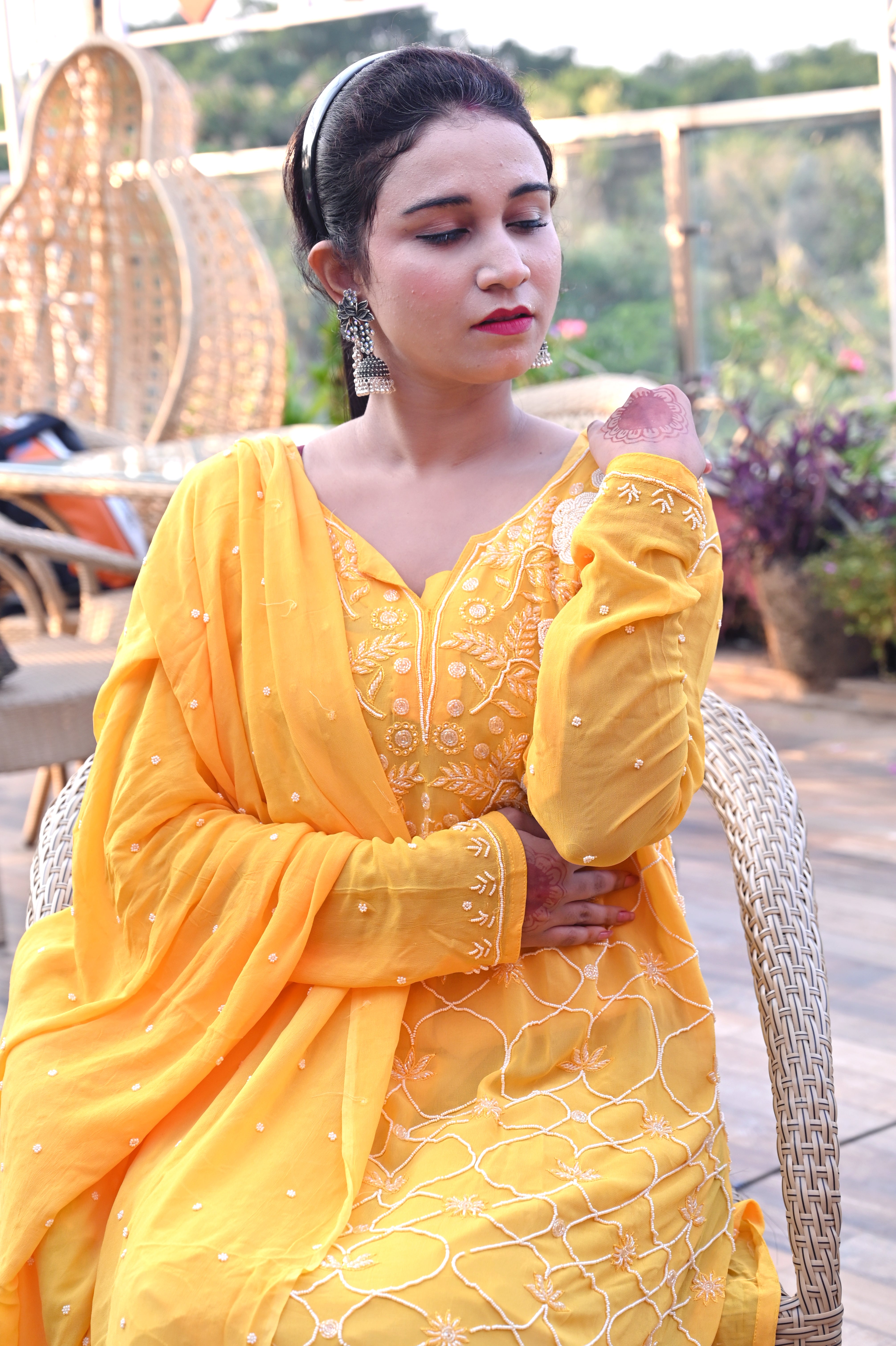 GEOREGETT FULL JAAL HAND EMBOIDERY WORK SUIT WITH DUPATTA